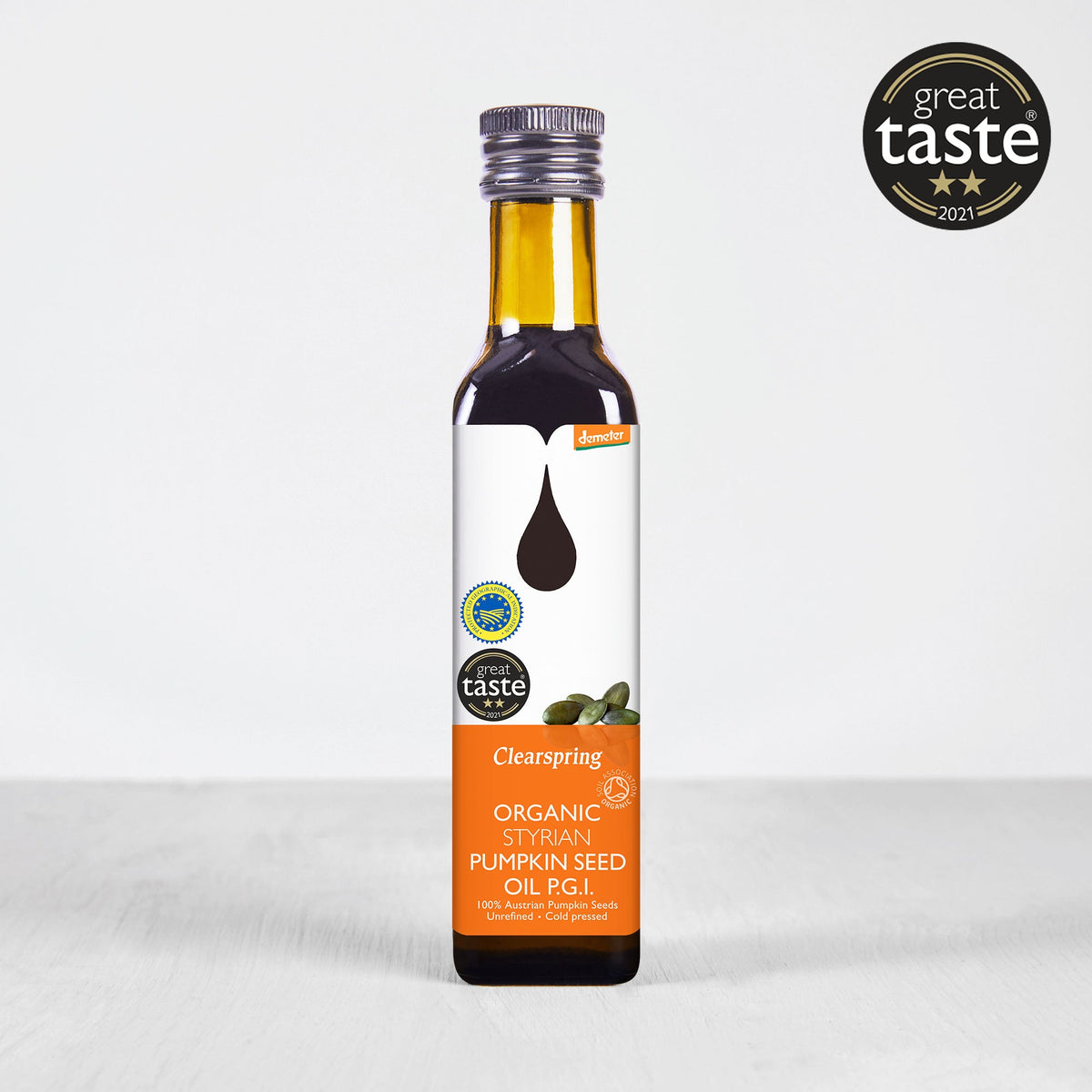 Clearspring Demeter Organic Styrian Pumpkin Seed Oil P.G.I - 250ml (8 Pack)